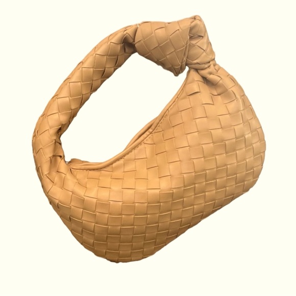 Handbags - Jodie Style Woven Handbag in Beige PU Leather